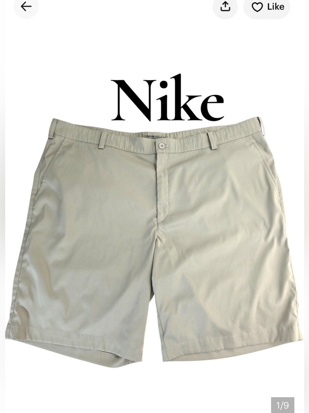 Nike Dri-Fit Men's Tan Flat Front Shorts Golf Running New no tags XLarge 42